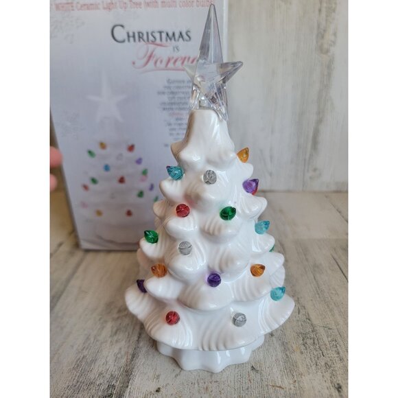 Christmas AS IS forever white ceramic lighted tree! Home decor - Picture 4 of 7